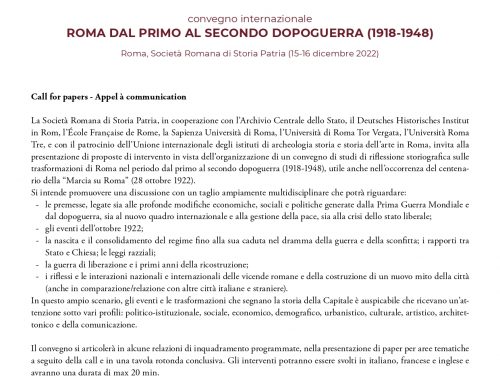Roma dal primo al secondo dopoguerra (1918-1948)