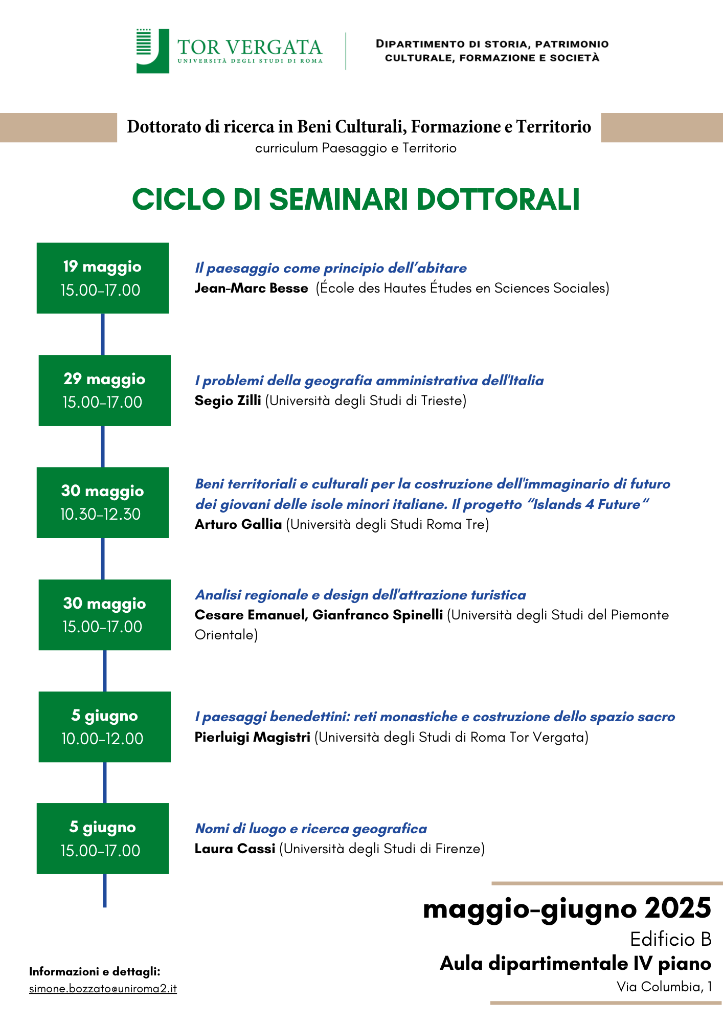 CICLO DI SEMINARI DOTTORALI