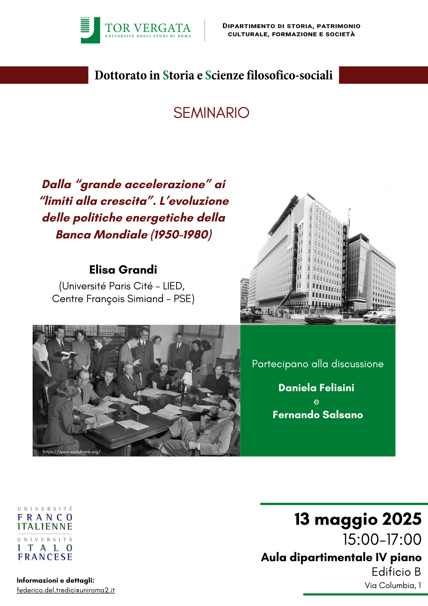 L’evoluzione delle politiche energetiche della Banca Mondiale (1950-1980)