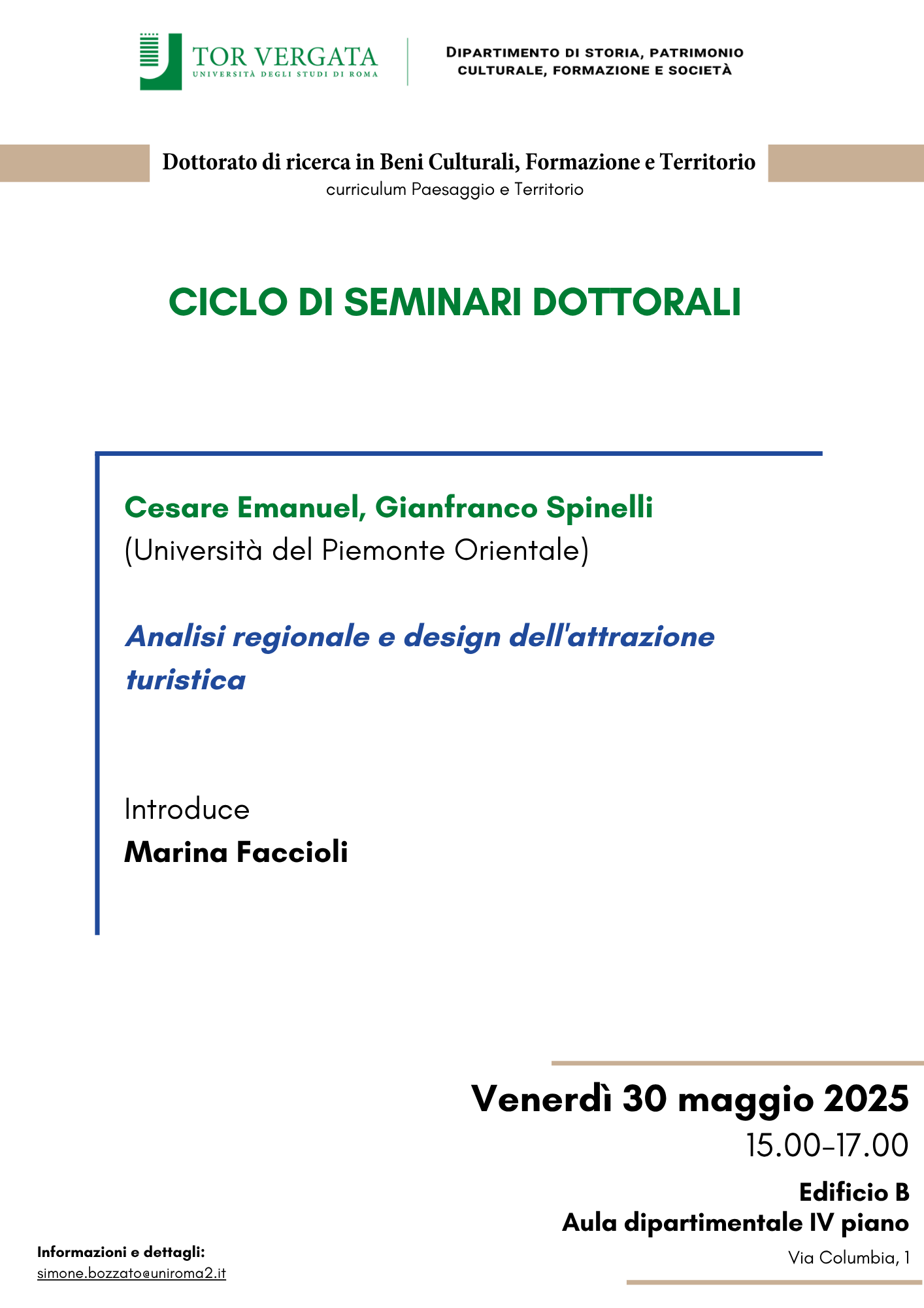 Analisi regionale e design dell’attrazione turistica