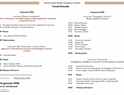 Tavola Rotonda Dottorato Beni culturali, Formazione e Territorio